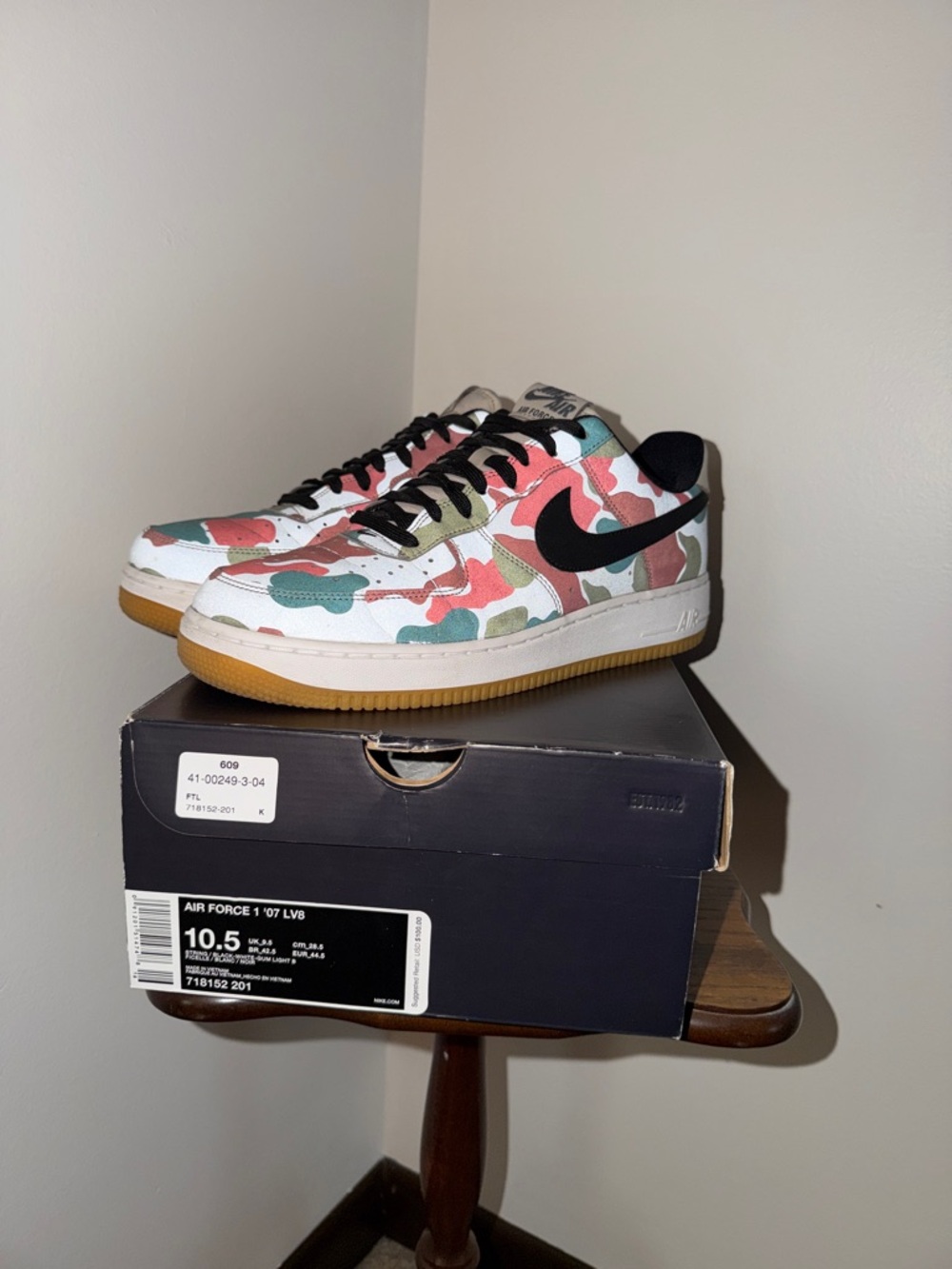 Nike Air Force 1 Low Camo Sneakers - Green, Pink, Tan, Black - Picture 3 of 13